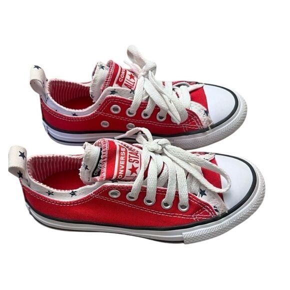 Converse All Star~Classic Low Top Red With Stars Youth Sz 12 (little girls) - Picture 5 of 6